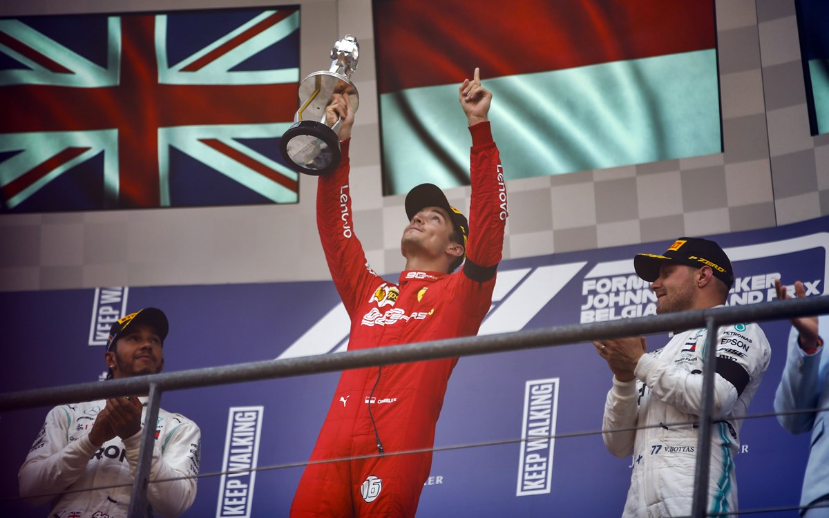 Charles Leclerc ganó el GP de Bélgica y se lo dedicó a Anthoine Hubert