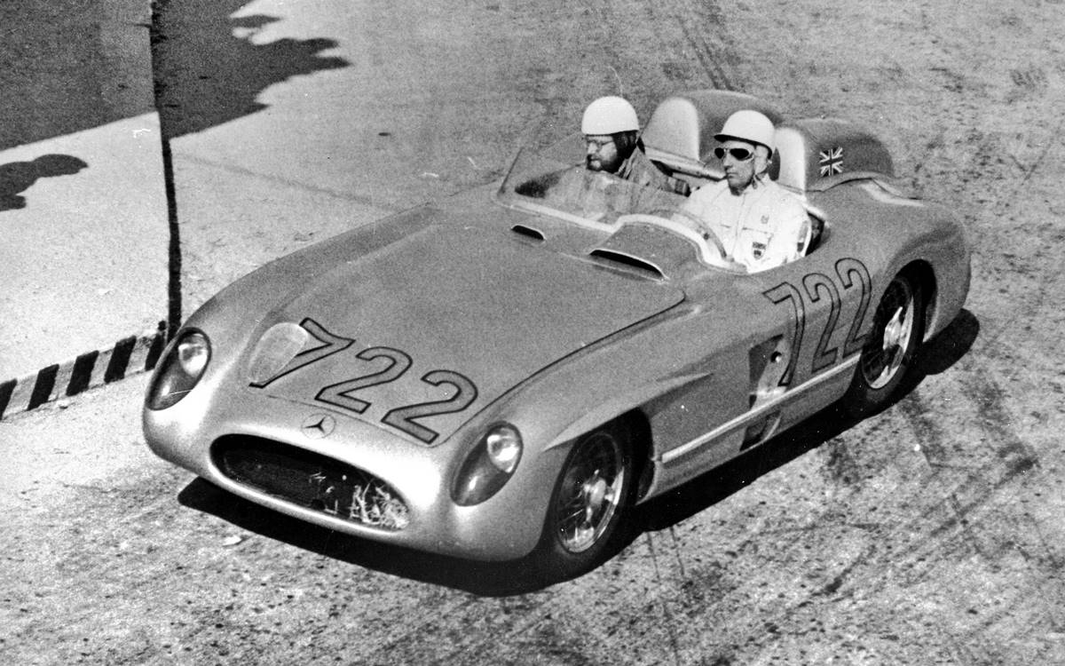 Stirling Moss y Denis Jenkinson Mille Miglia 1955