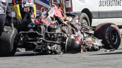 Max Verstappen y Lewis Hamilton crash Silverstone