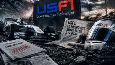 Logo del USF1 Team, la escudería estadounidense que prometió correr en la Fórmula 1 2010 con Pechito López y nunca debutó.